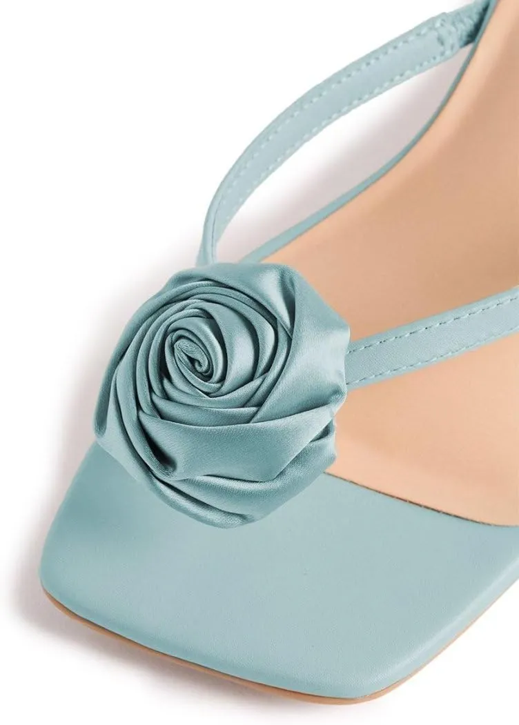 Tang'scuisins Women Flower Split Square Toe Flip Flops Slip on Low Block Chunky Heel Mules Summer Beach Dressy Slide Sandals Size 4-16 US