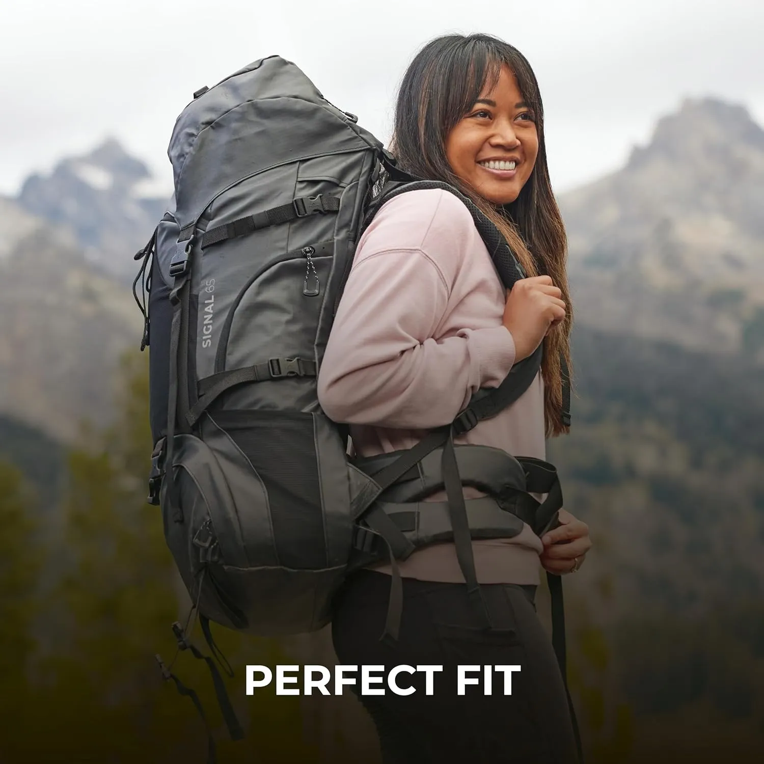 Teton 65L Signal backpack, durable and ready for hiking, camping or backpacking. Perfect lightweight travel bag with more room than you think, Alpine