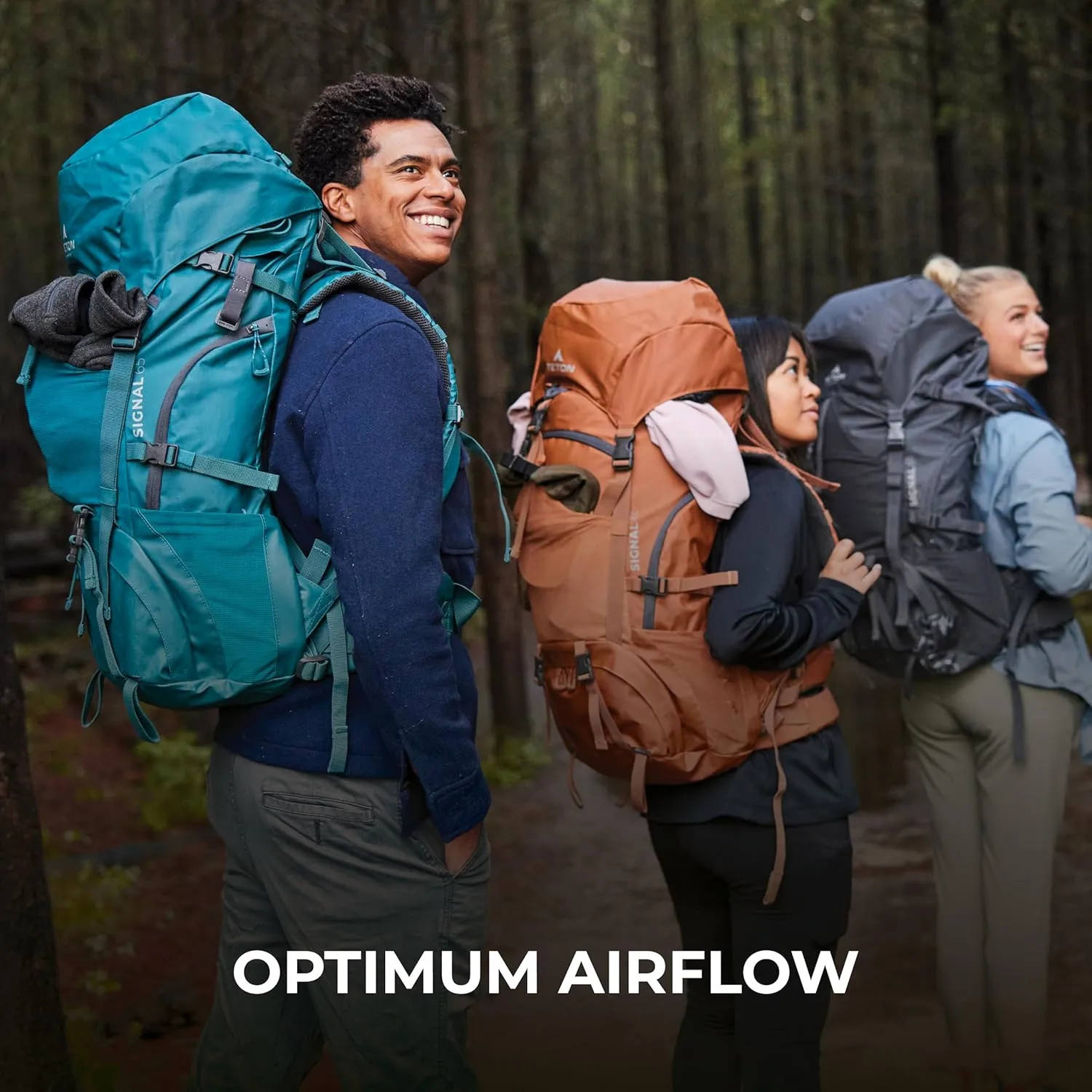 Teton 65L Signal backpack, durable and ready for hiking, camping or backpacking. Perfect lightweight travel bag with more room than you think, Alpine