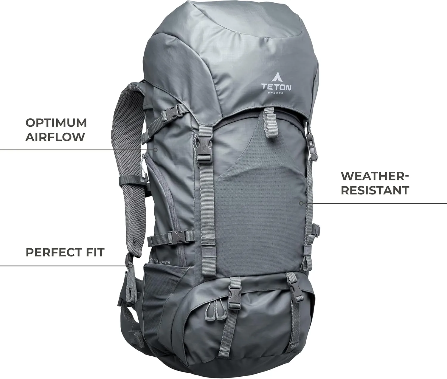 Teton 65L Signal backpack, durable and ready for hiking, camping or backpacking. Perfect lightweight travel bag with more room than you think, Alpine