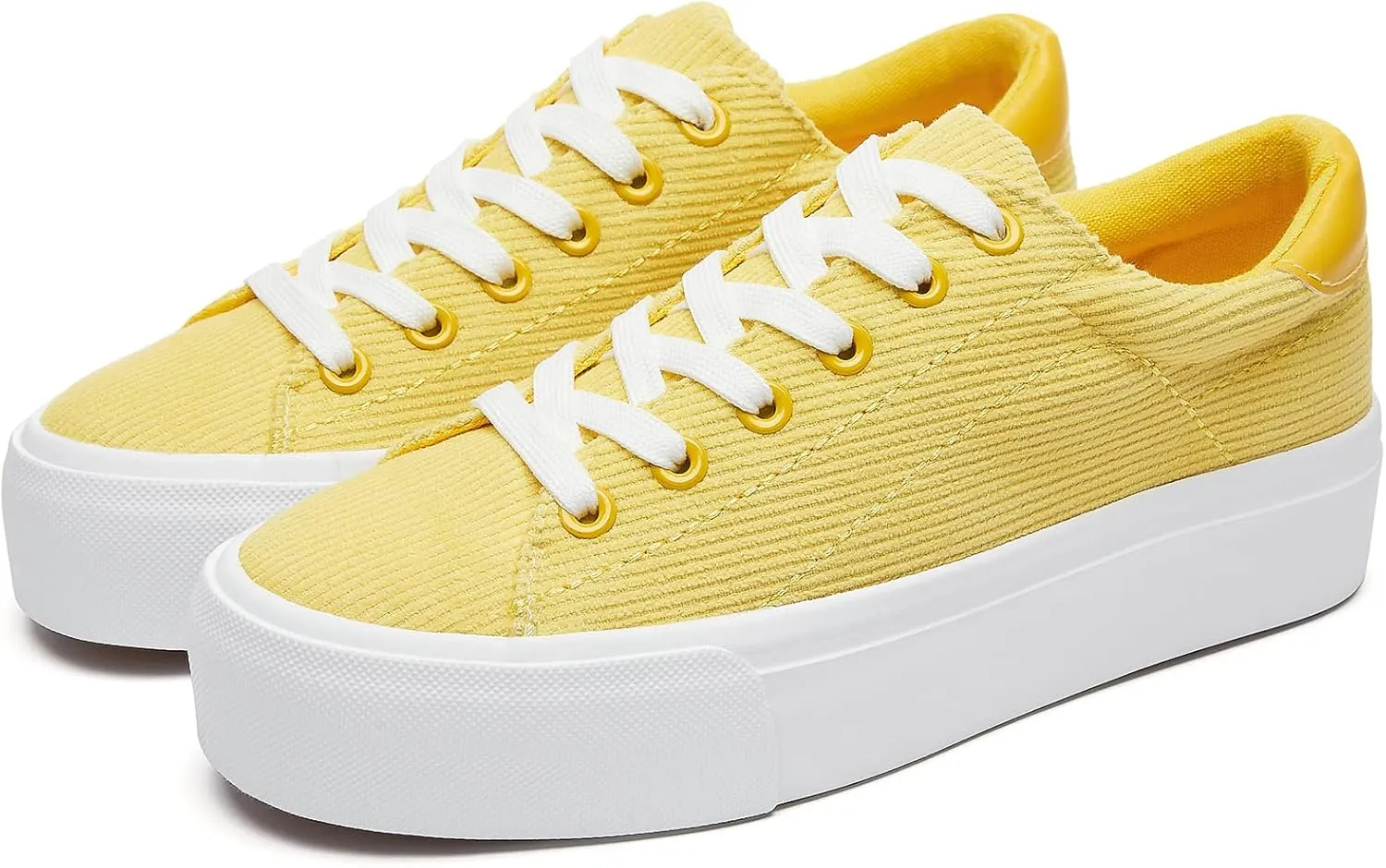 THATXUAOV Womens Platform Sneakers White Tennis Shoes Casual Low Top Fashion Sneakers