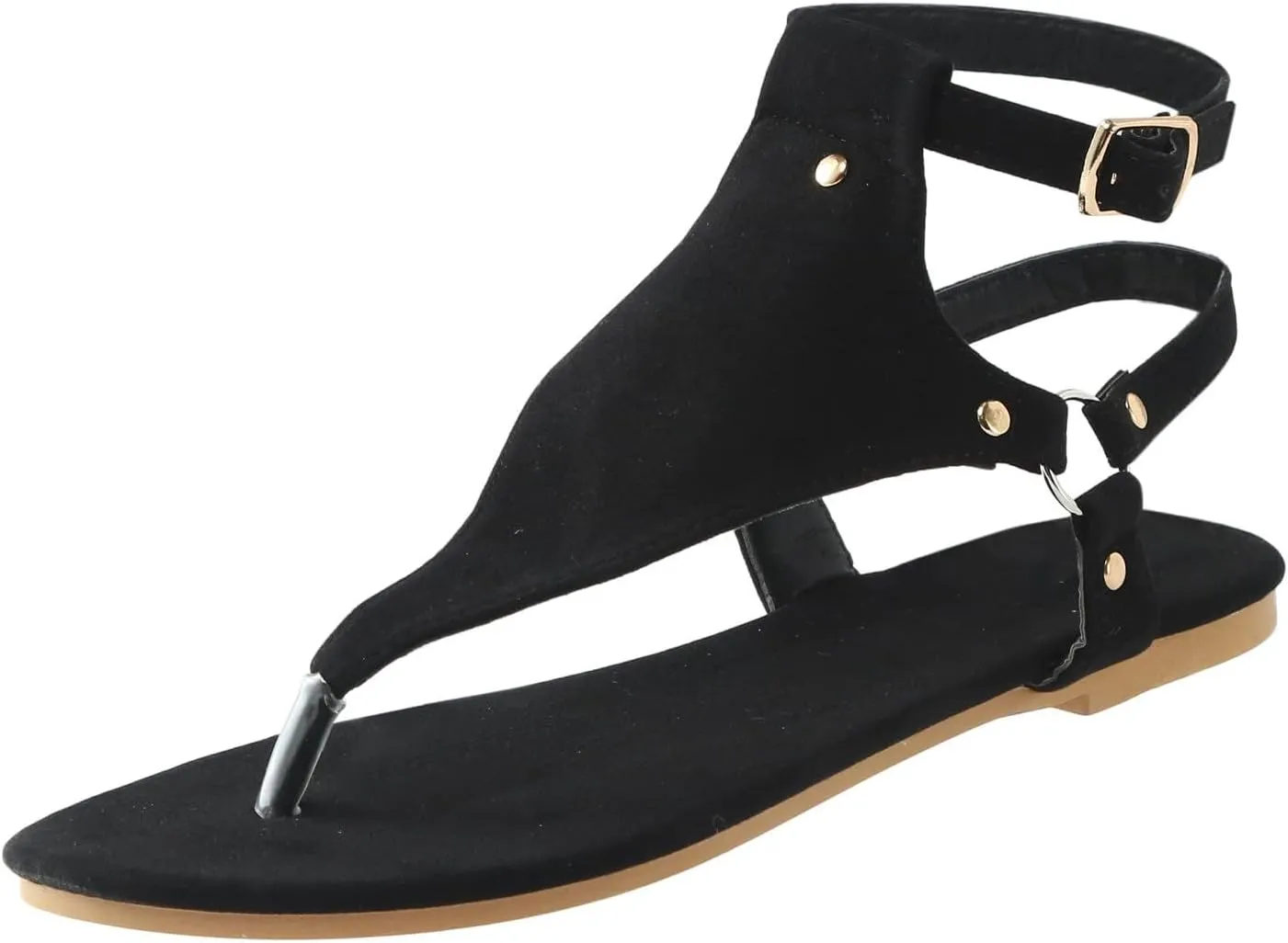 Thong Sandals for Women Summer Boho Beach Sandal Dressy Open Toe Sandals Buckle Ankle Strap Retro Non Slip Flip-Flops Comfortable Casual Walking Shoes