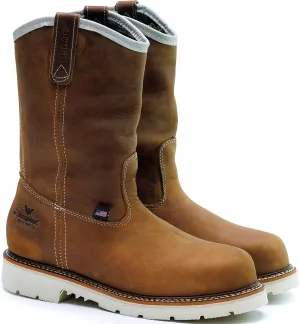 Thorogood American Heritage 11” Waterproof Steel Toe Wellington Boots for Men Made from Premium Leather with Slip-Resistant Heel Outsole and Comfort Insole