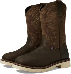 Thorogood American Heritage 11" Square Toe Wellington Leather Work Boots for Men with Slip-Resistant Outsole