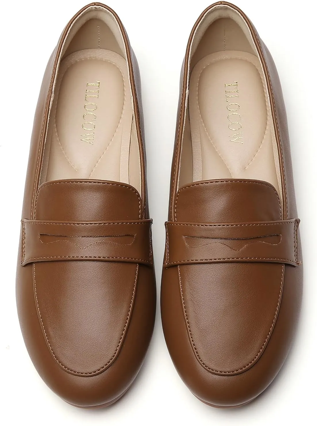 Tilocow Women's Loafers Penny Loafers for Women Comfortable Round Toe Flats Fashion Work Dressy Shoes