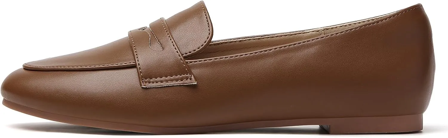 Tilocow Women's Loafers Penny Loafers for Women Comfortable Round Toe Flats Fashion Work Dressy Shoes