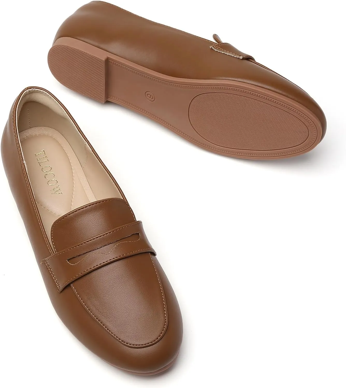 Tilocow Women's Loafers Penny Loafers for Women Comfortable Round Toe Flats Fashion Work Dressy Shoes