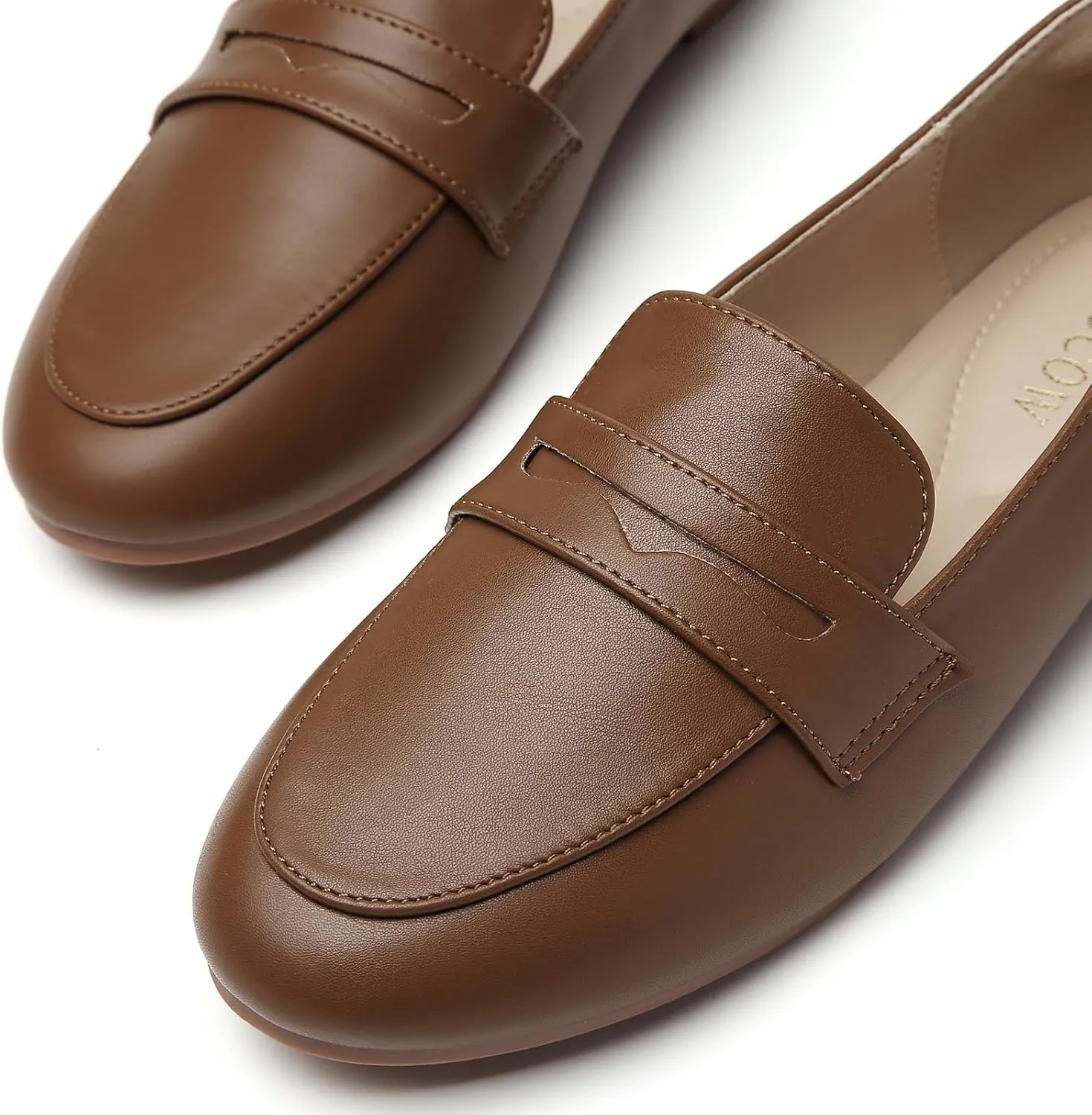 Tilocow Women's Loafers Penny Loafers for Women Comfortable Round Toe Flats Fashion Work Dressy Shoes