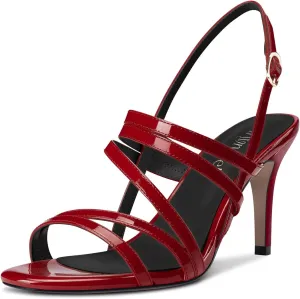 TNYNFBEB Women Mid Heel Peep Open Toe Sandals Ankle Strap Cross-Strap Buckle Prom Party Basic Classic 3.2 Inches Heels