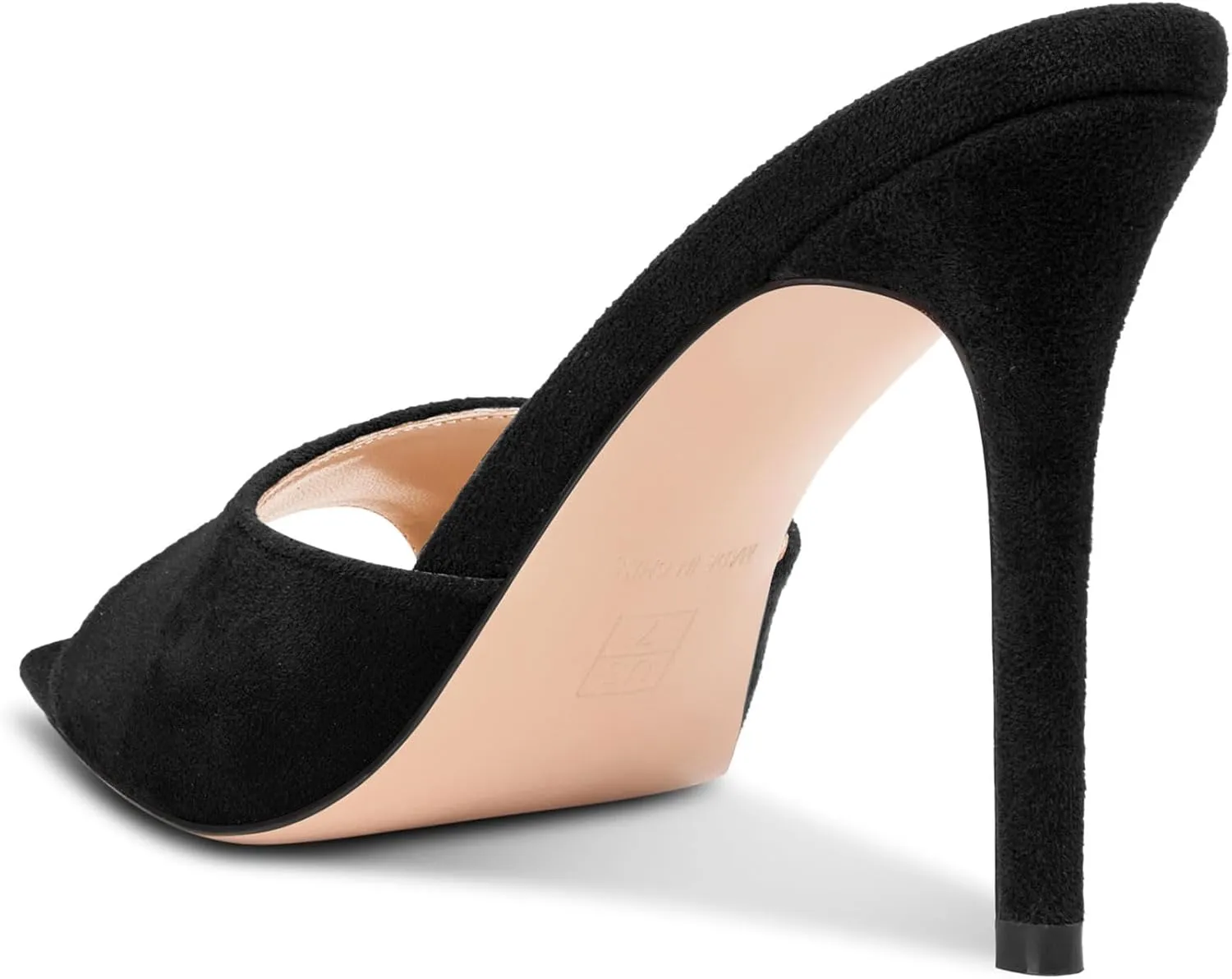 TNYNFBEB Womens Stiletto High Heel Pointed Open Toe Sandals Mules Shoes Slingback Slip-on Prom Party Dress Summer 3.9 Inches Heels