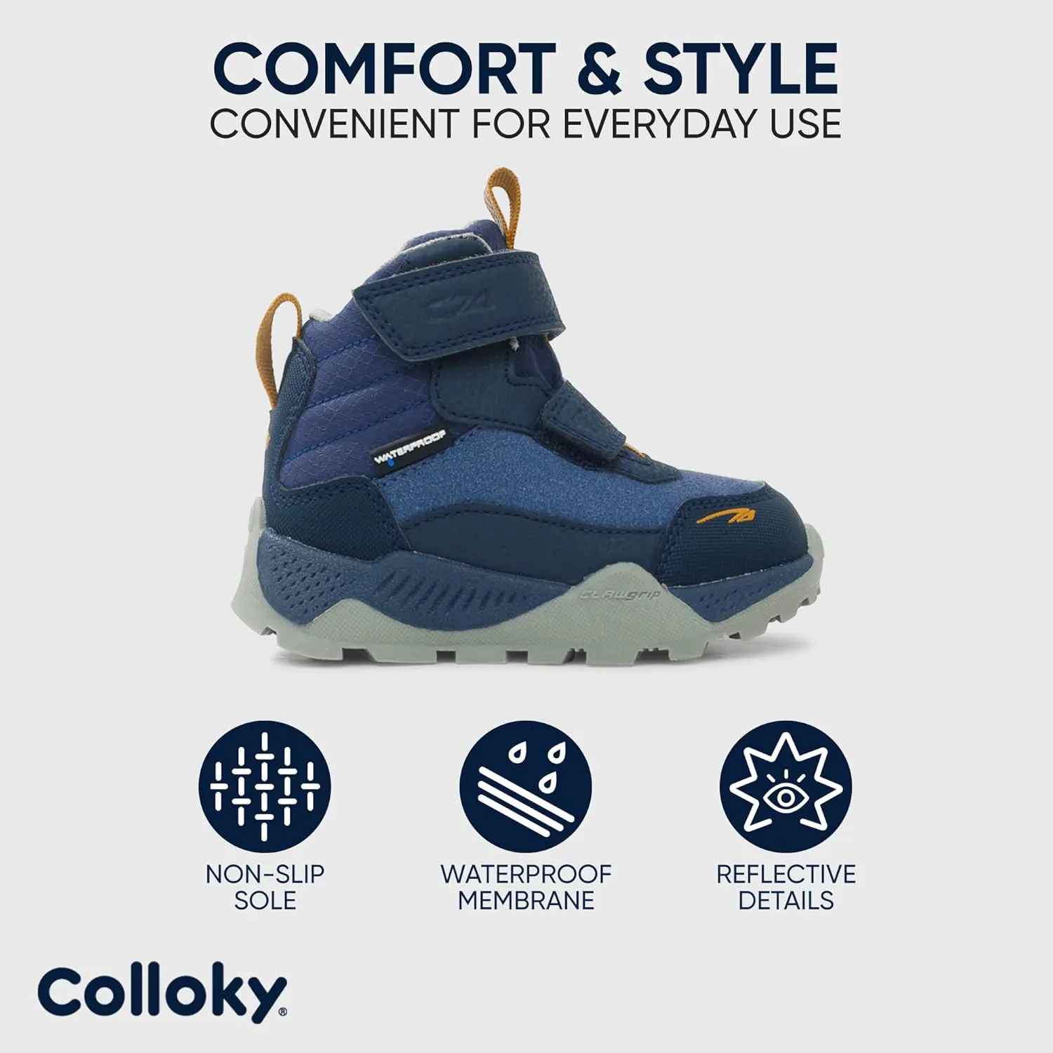 Toddler and Kids Hiking Boots - Waterproof, Slip-Resistant, Durable Outdoor Boots for Adventures and Play - Comfortable Multi-Terrain Shoes
