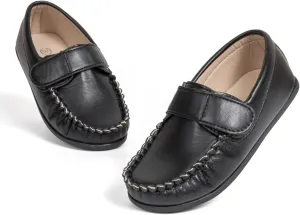 Toddler Boys Girls Leather Loafers,Little Kids Soft Slip-On Dress Shoes,Moccasins Flat Boat Shoes Casual Daily Walking Wedding Church School