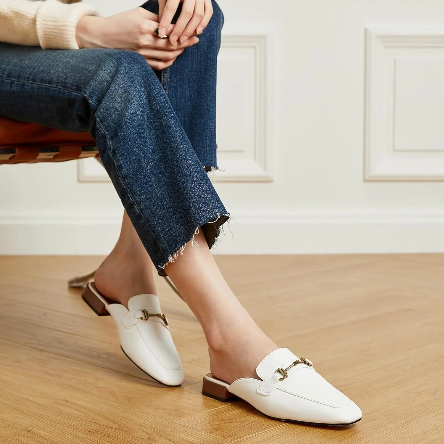 Trary Women's Mules & Loafers, Black Square Toe Mules, Classic Dressy & Casual Comfortable Shoes