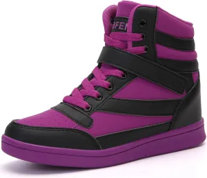 UBFEN Womens High Top Ankle Support Sneakers Vibrant Colour Hidden Wedge Heel Retro 80s Tennis Shoes for Girls Cosplay Removable Insole Backpacking Boots