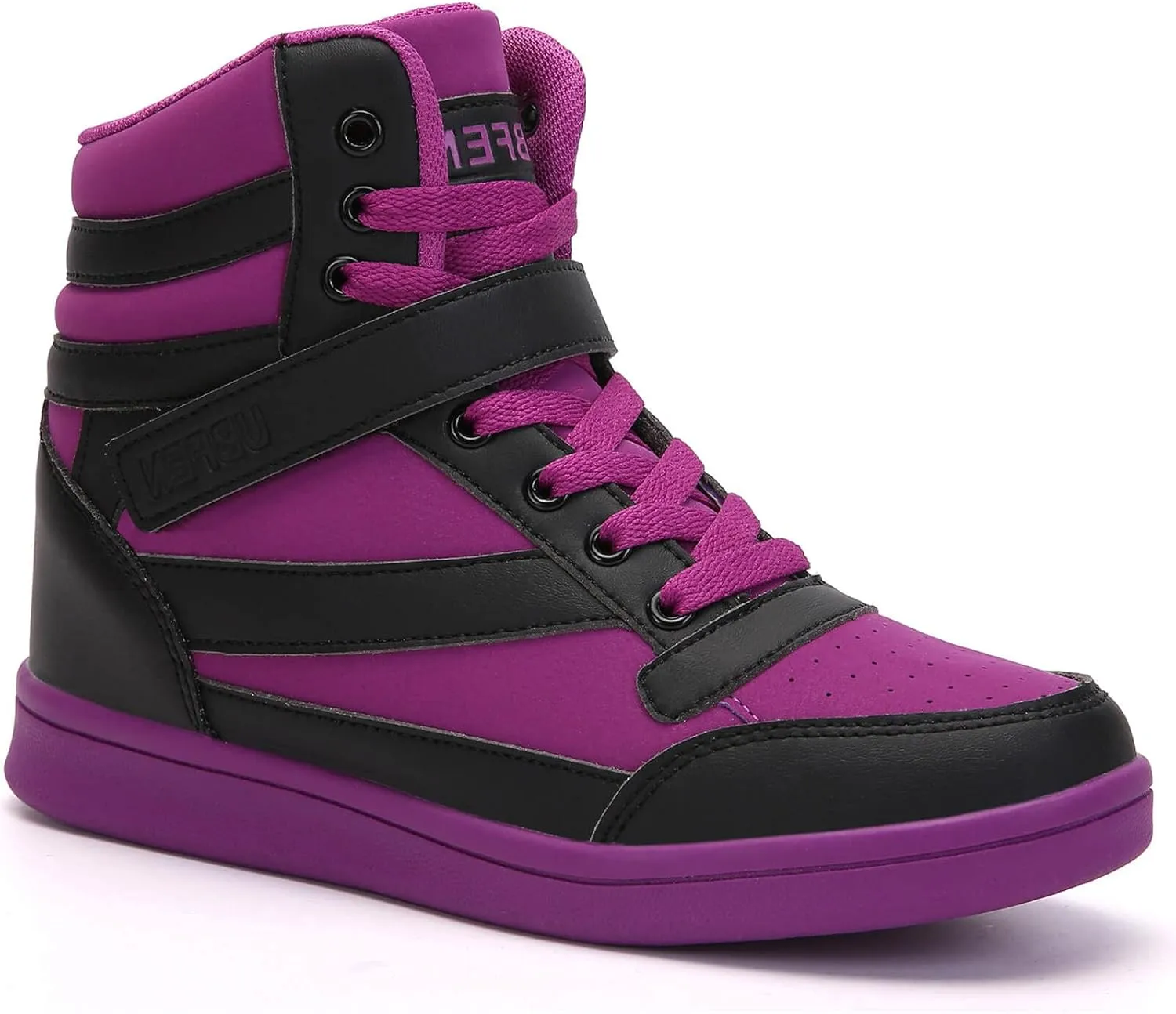 UBFEN Womens High Top Ankle Support Sneakers Vibrant Colour Hidden Wedge Heel Retro 80s Tennis Shoes for Girls Cosplay Removable Insole Backpacking Boots