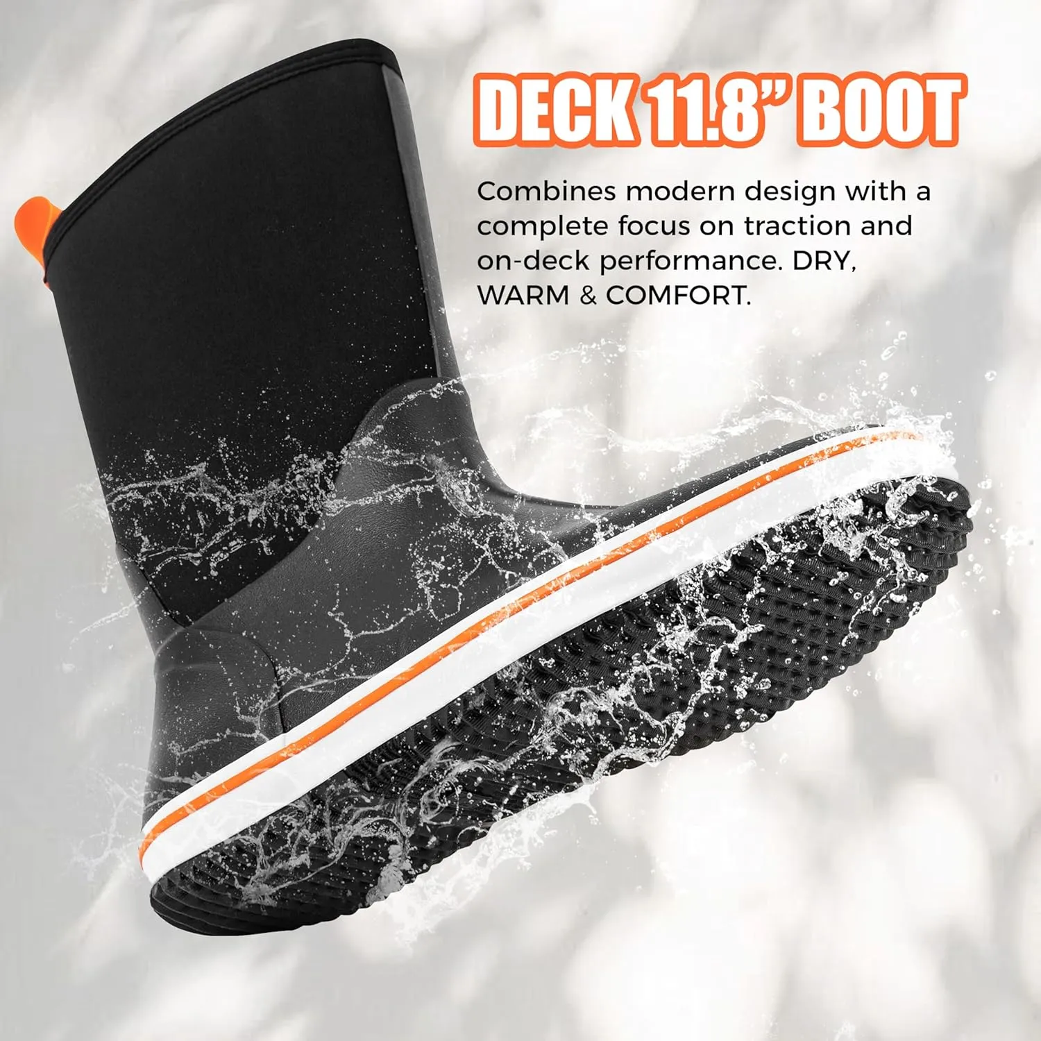 Ubon Rubber Rain Boots for Men Mid Calf Waterproof Fishing Garden Work Deck Boots Non Slip