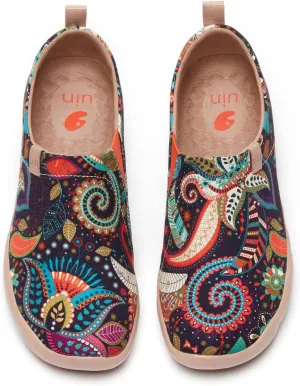UIN Women's Blossom Slip On Shoes Colorful Comfortable Lightweight Art Travel Sneakers Casual Floral Stylish Everyday Loafers