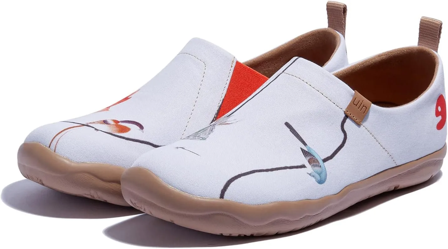 UIN Women's Blossom Slip On Shoes Colorful Comfortable Lightweight Art Travel Sneakers Casual Floral Stylish Everyday Loafers