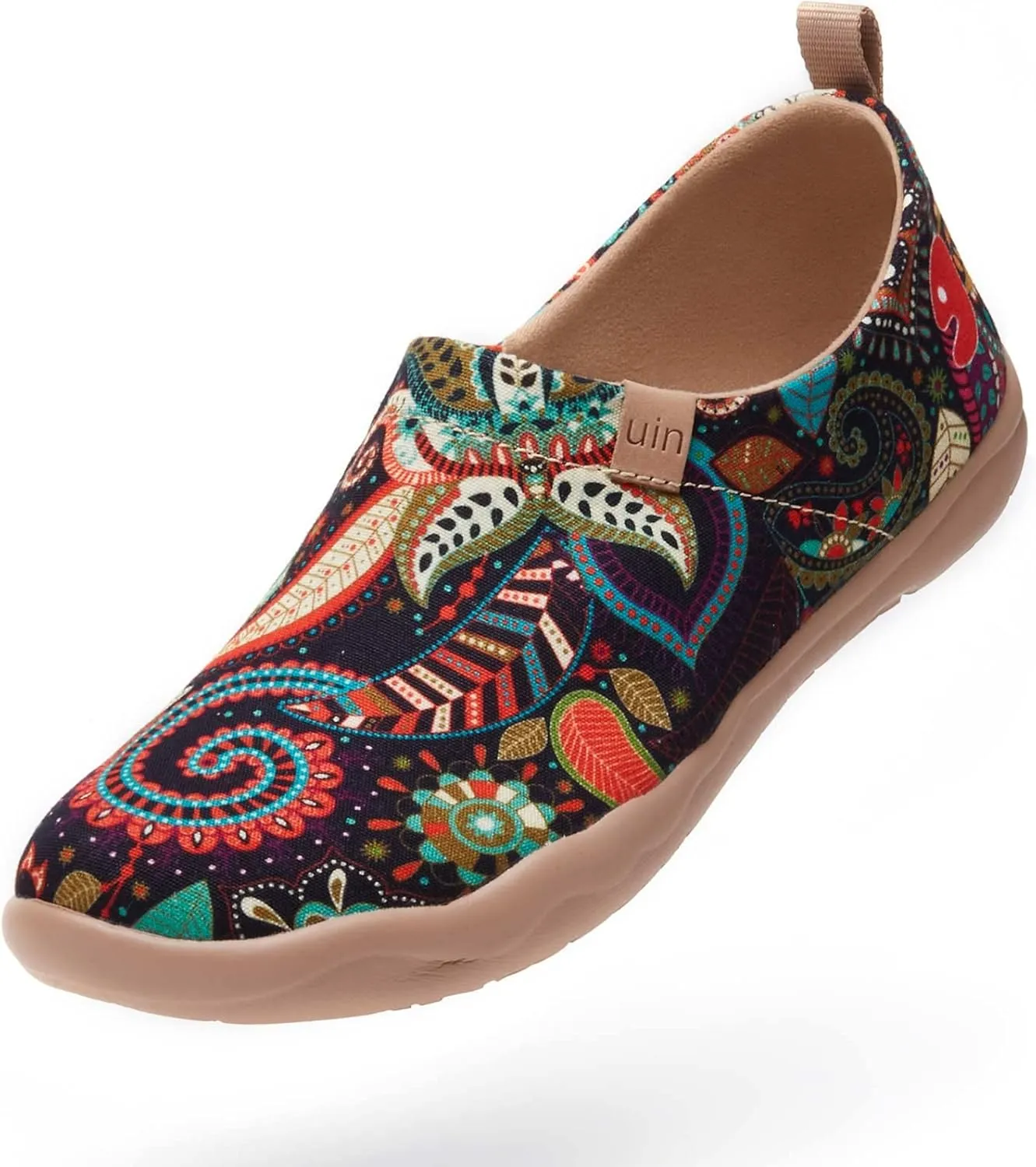 UIN Women's Blossom Slip On Shoes Colorful Comfortable Lightweight Art Travel Sneakers Casual Floral Stylish Everyday Loafers