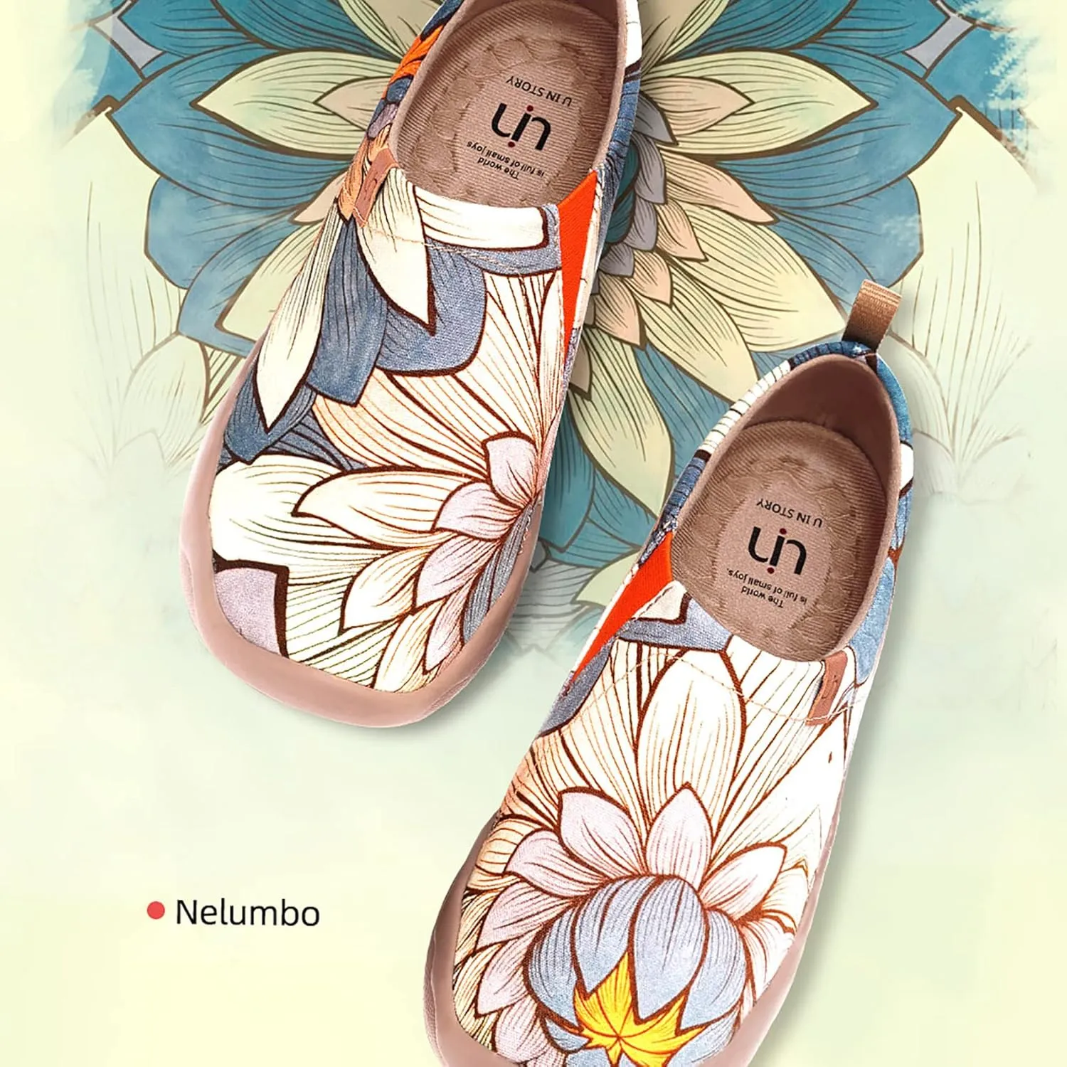 UIN Women's Blossom Slip On Shoes Colorful Comfortable Lightweight Art Travel Sneakers Casual Floral Stylish Everyday Loafers