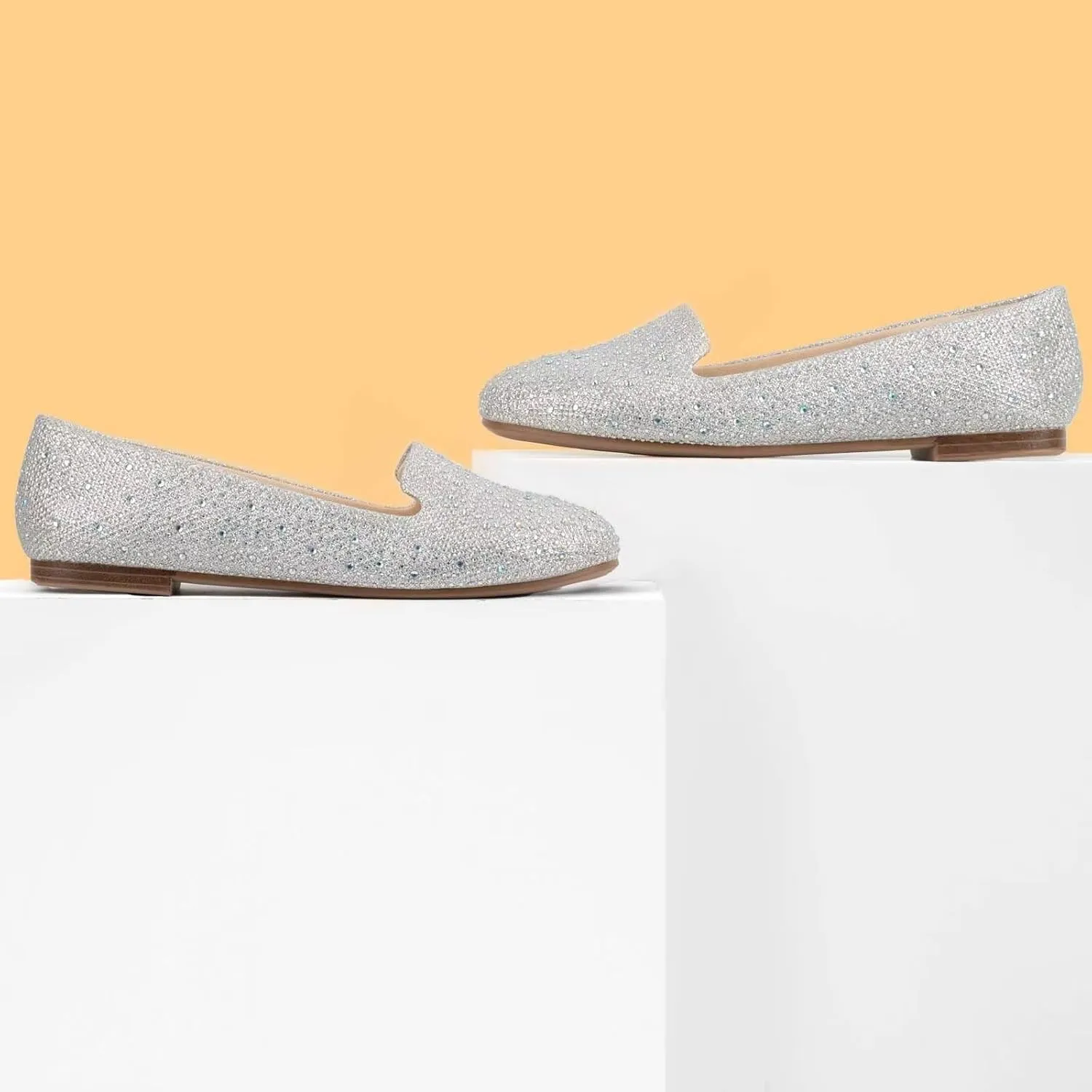 USSHOE Flats Shoes for Women Slip on Round Toe Comfortable Women's Flats Ballet Flats Shoes Loafers
