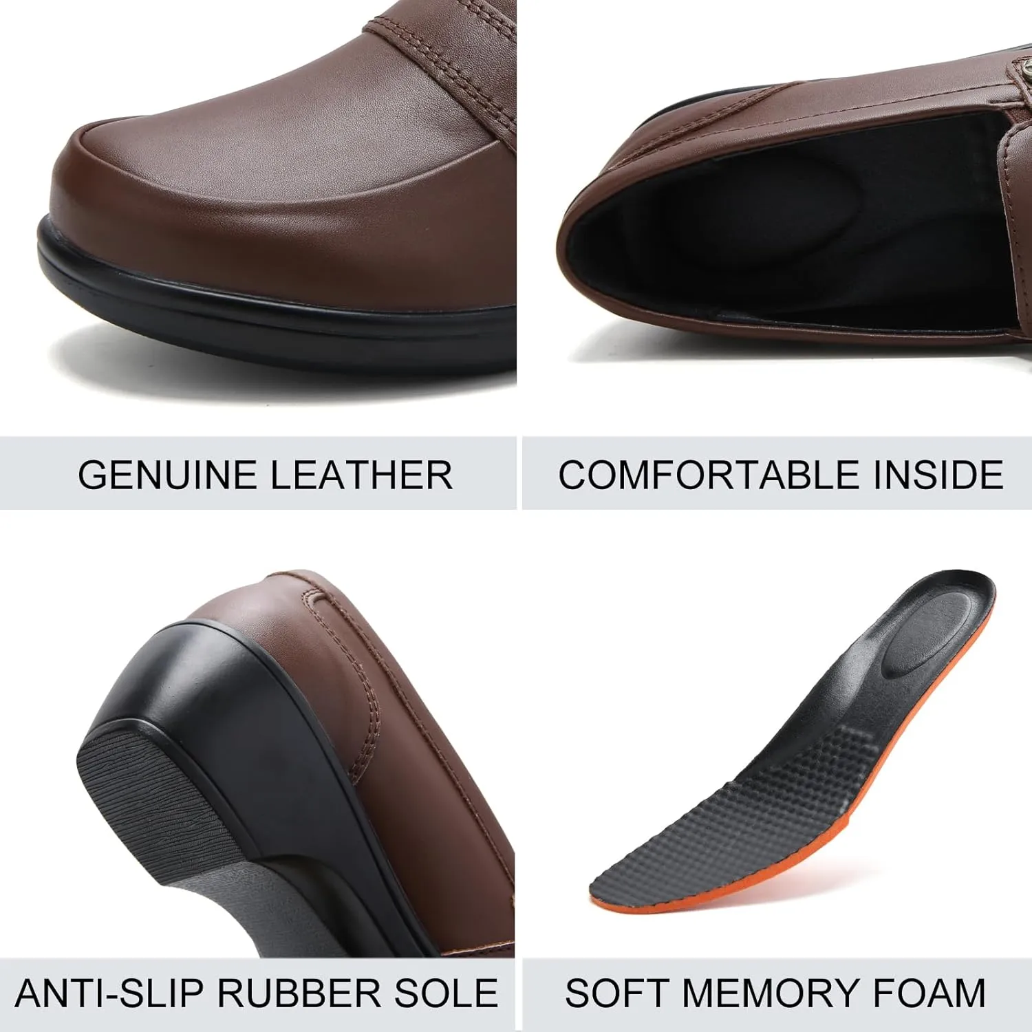 UZB Orthopedic Loafers for Women Dress Shoes Low Heel Slip On Shoes Business Casual Work Office Dressy Shoes