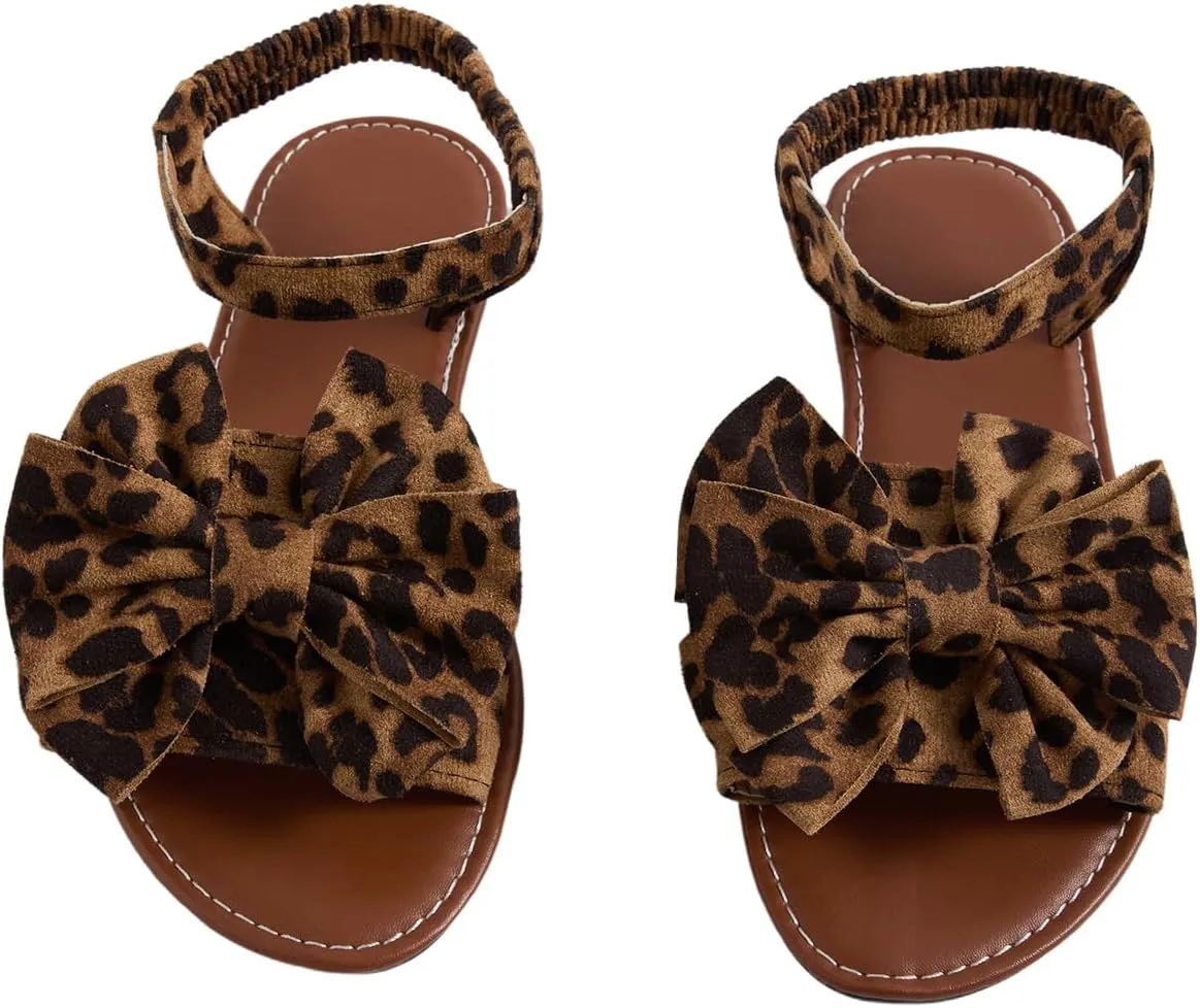 Verdusa Women's Coquette Bowknot Ankle Strap Leather Sandals Holiday Beach Flat Sandals