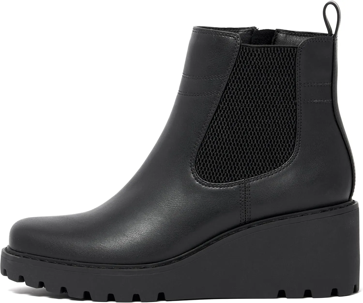 vodvob Women's Ankle Boots Wedge Heel Booties Elastic Chelsea Platform Slip On Lug Sole Wedge Boots
