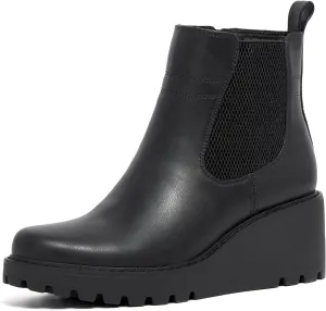 vodvob Women's Ankle Boots Wedge Heel Booties Elastic Chelsea Platform Slip On Lug Sole Wedge Boots