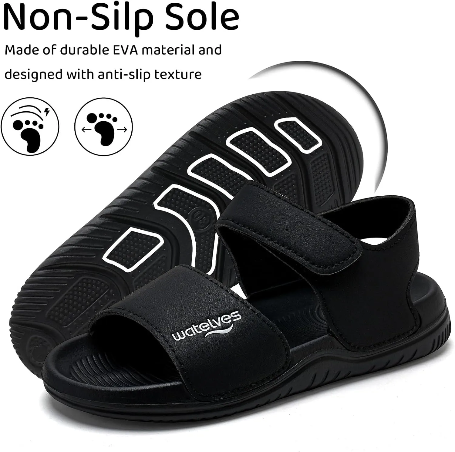 WateLves Kids Sandals Toddler Summer Sandals Adjustable Hook and Loop Strap Sport Sandal Shoes
