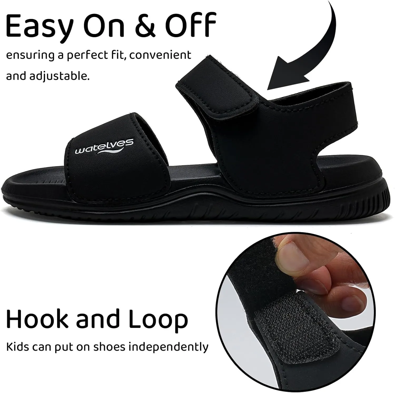 WateLves Kids Sandals Toddler Summer Sandals Adjustable Hook and Loop Strap Sport Sandal Shoes