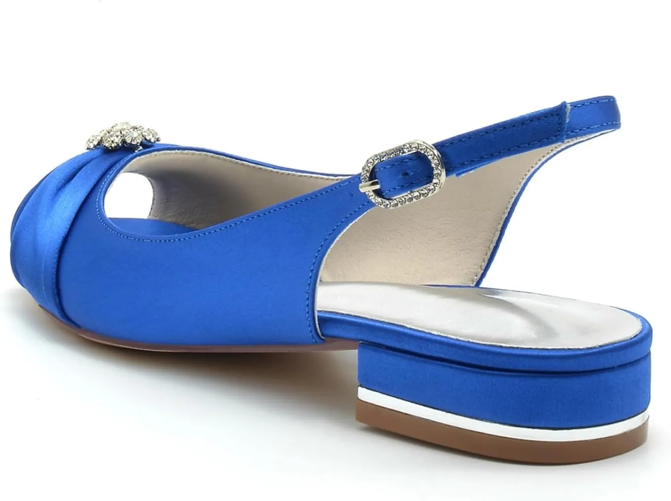 Wedding Shoes for Bride Women's Flat Sandals Open Toe Low Heels Bridal Shoes Flat Wedding Party Dress Flats 2.5Cm