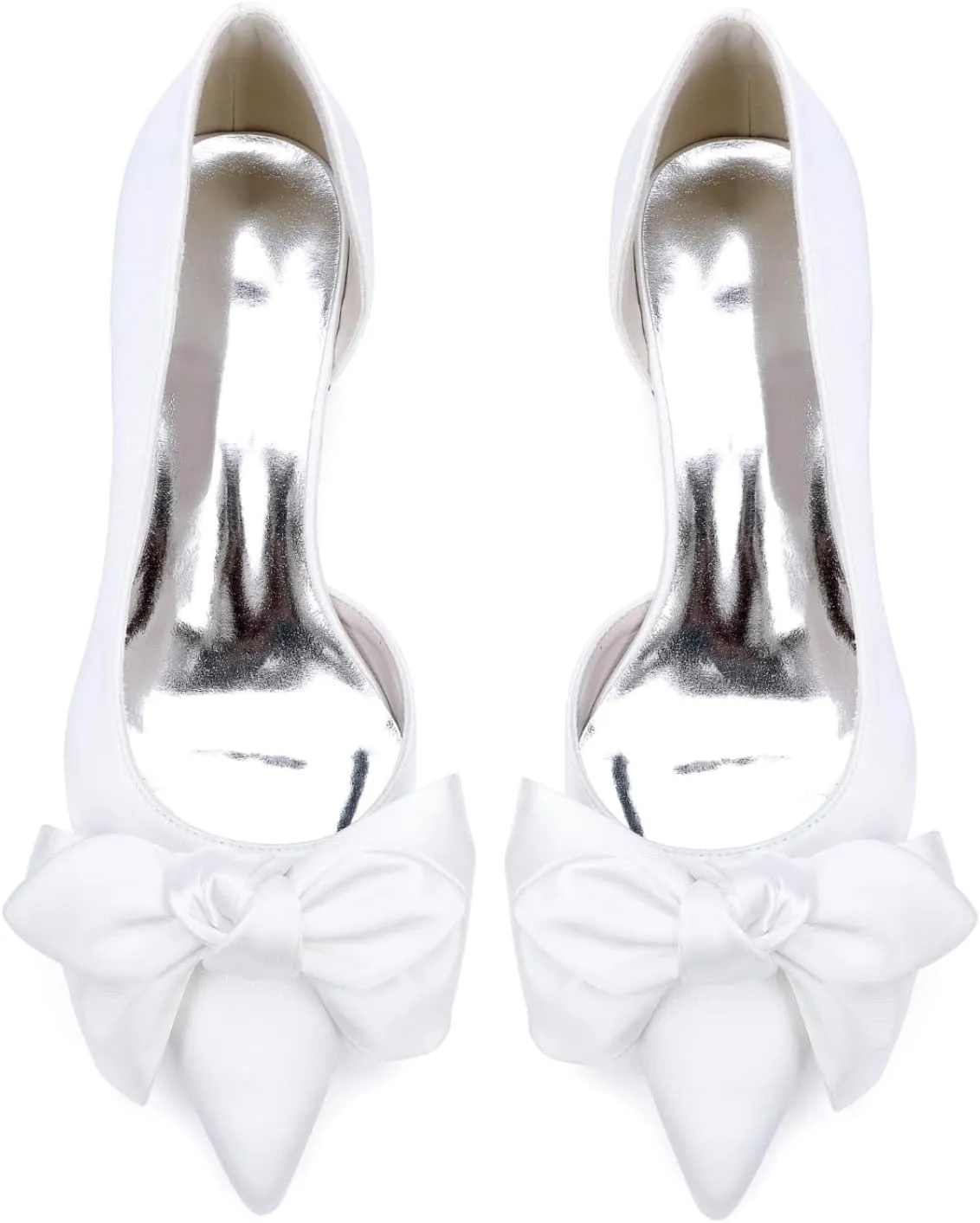 Wedding Shoes Women Bride Pointed Toe Heels Wedding Low Heels Bridal Shoes Slip-On Low Block Heel 4.5Cm