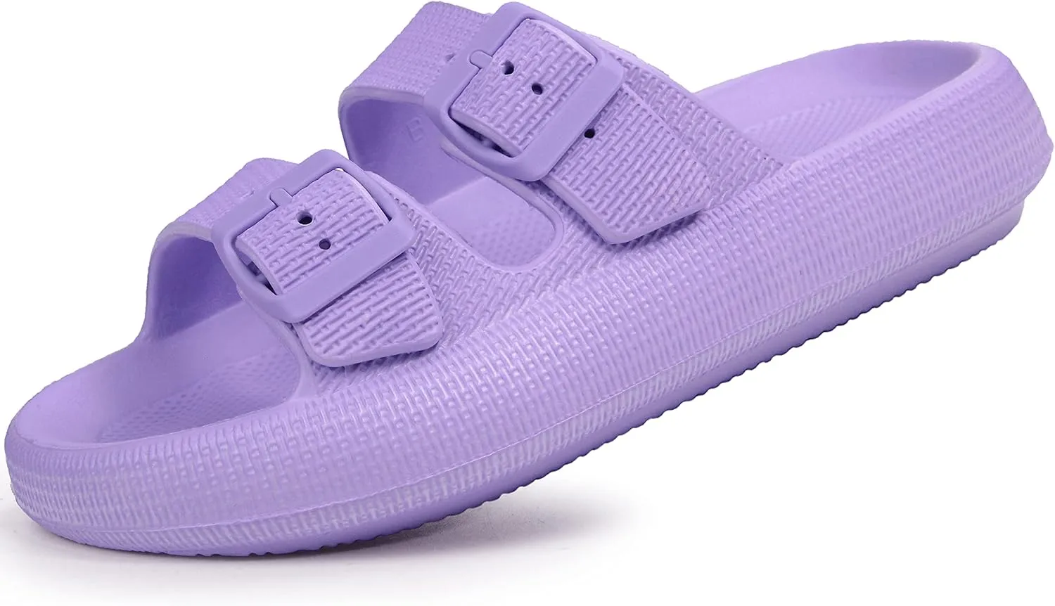 Weweya Sandals for Women and Men - Pillow Slippers - Double Buckle Adjustable Slides - EVA Flat Sandals