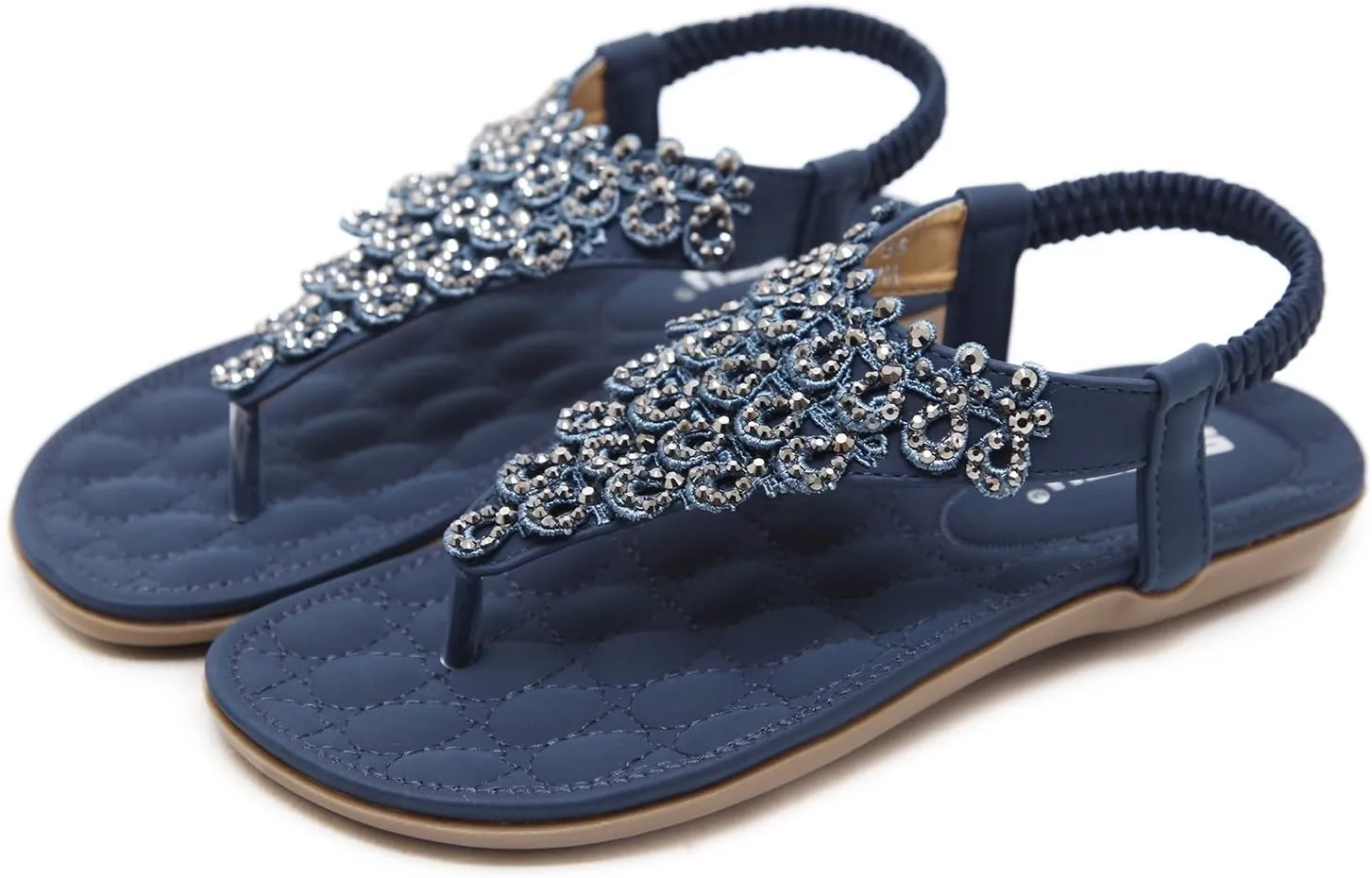 Women Beach Wear Flat Sandals Glitter Shoes Cruise Holiday Bohemian Flip Flops