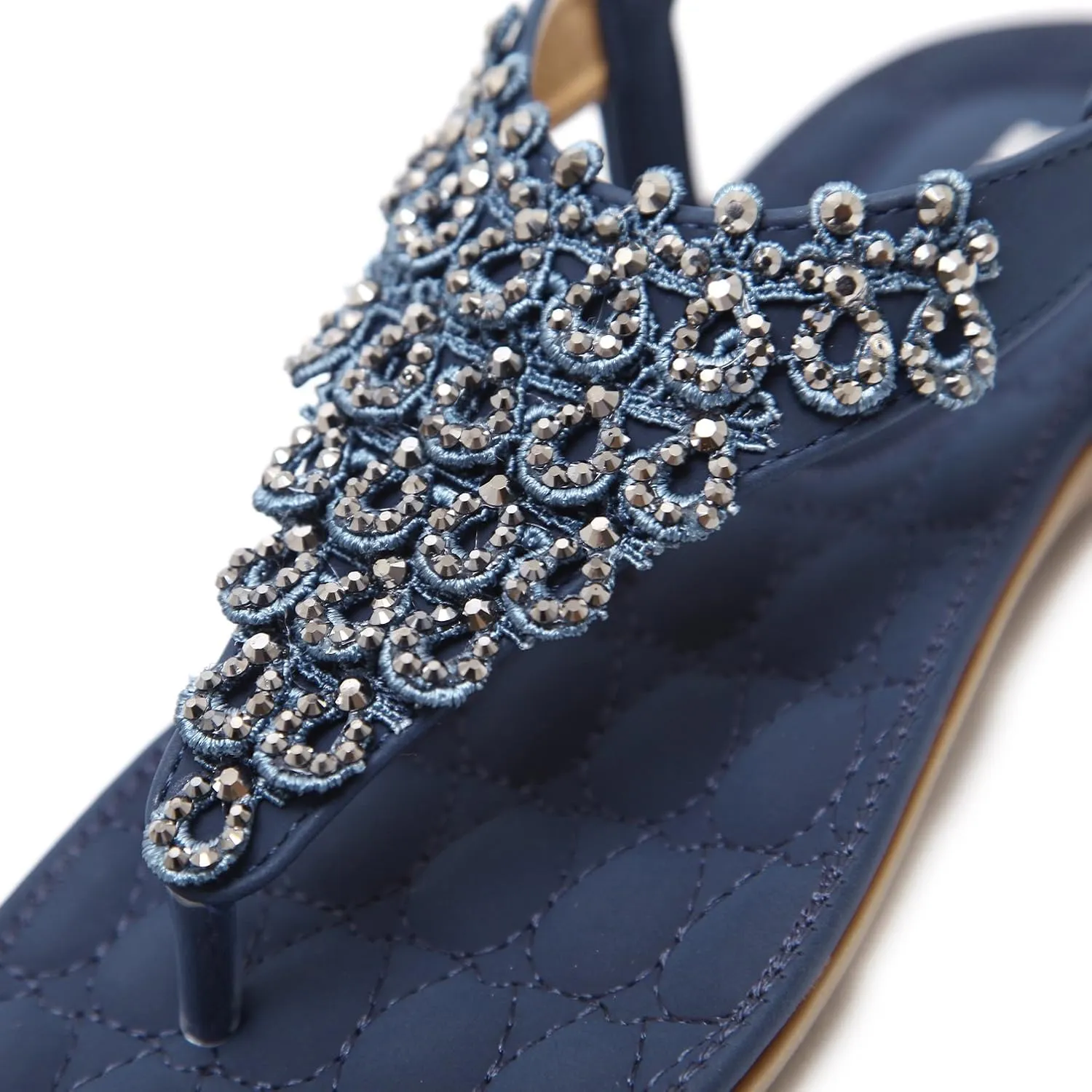 Women Beach Wear Flat Sandals Glitter Shoes Cruise Holiday Bohemian Flip Flops