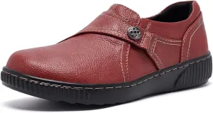 Women Casual Slip on Leather Loafers Dress Walking Shoes