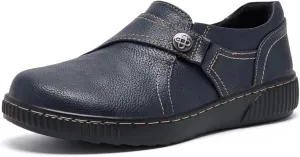 Women Casual Slip on Leather Loafers Dress Walking Shoes