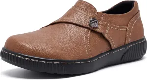 Women Casual Slip on Leather Loafers Dress Walking Shoes