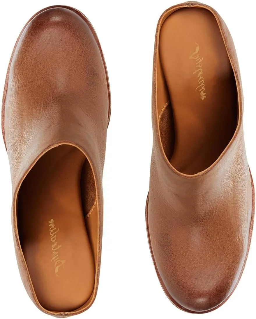 Women High Chunky Stacked Heel Mules Round Closed Toe Heeled Sandals Slip On 3 Inch Block Heels Suede Backless Booties Burnished Dressy Vintage Party Office Ladies Slide Slippers 4-11 M US