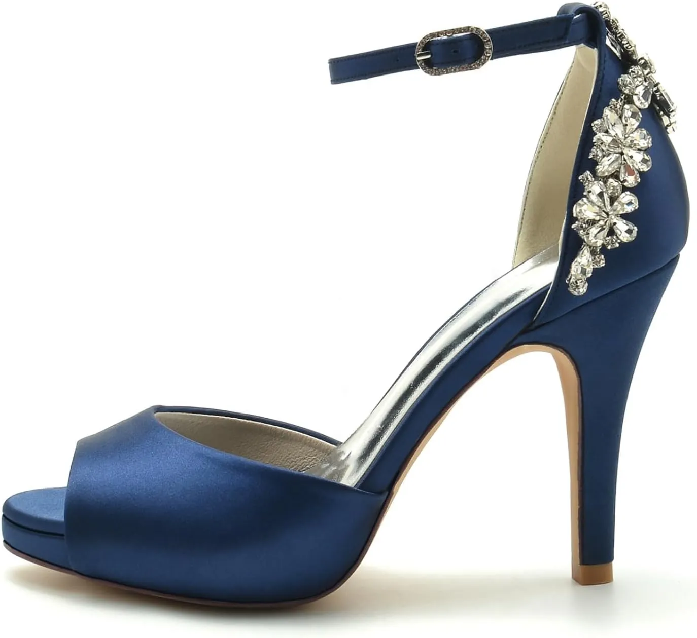 Women Wedding Bridal Shoes Women's High Heels Sandals Satin Peep Toe Dress Bridesmaid Stiletto Heel 10Cm