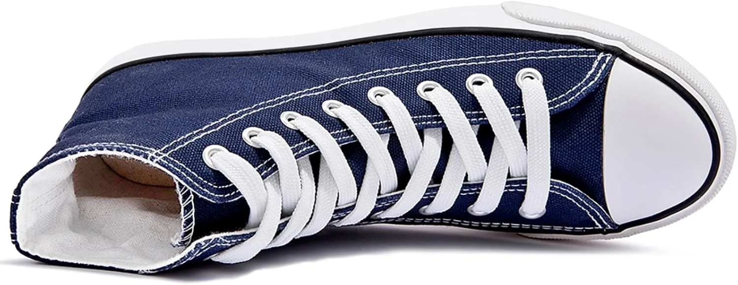 Womens Canvas Sneakers High Top Lace ups Casual Walking Shoes