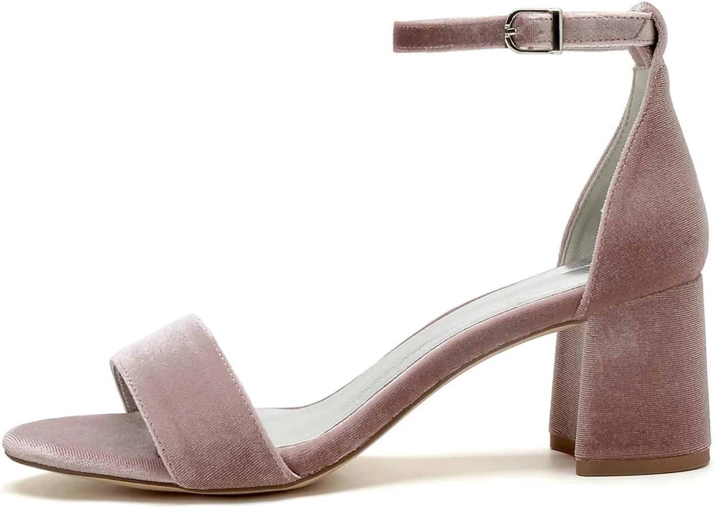 Women's Heels Chunky Block High Heels Wedding Shoes Open Toe Pumps Bride Shoes 6Cm Sandals with Ankle Buckle Strap for Prom Party