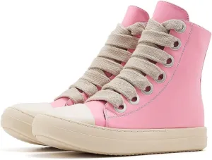 Womens High Top Sneakers Jumbo Lace-up Platform Comfort Trainers Thick Soles Walking Casual Shoes