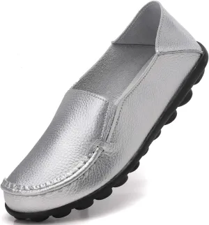 Women's Leather Loafers Comfortable Flat Shoes