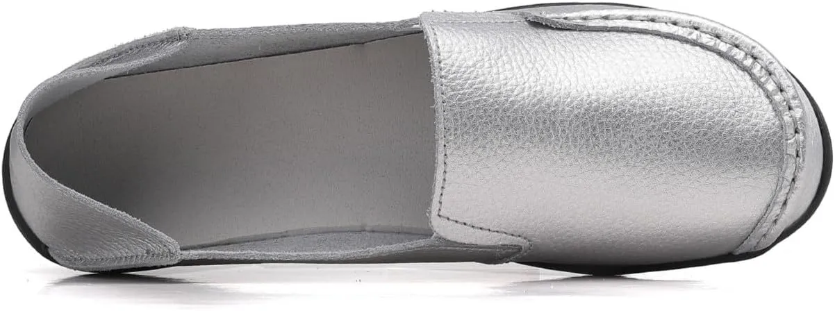 Women's Leather Loafers Comfortable Flat Shoes