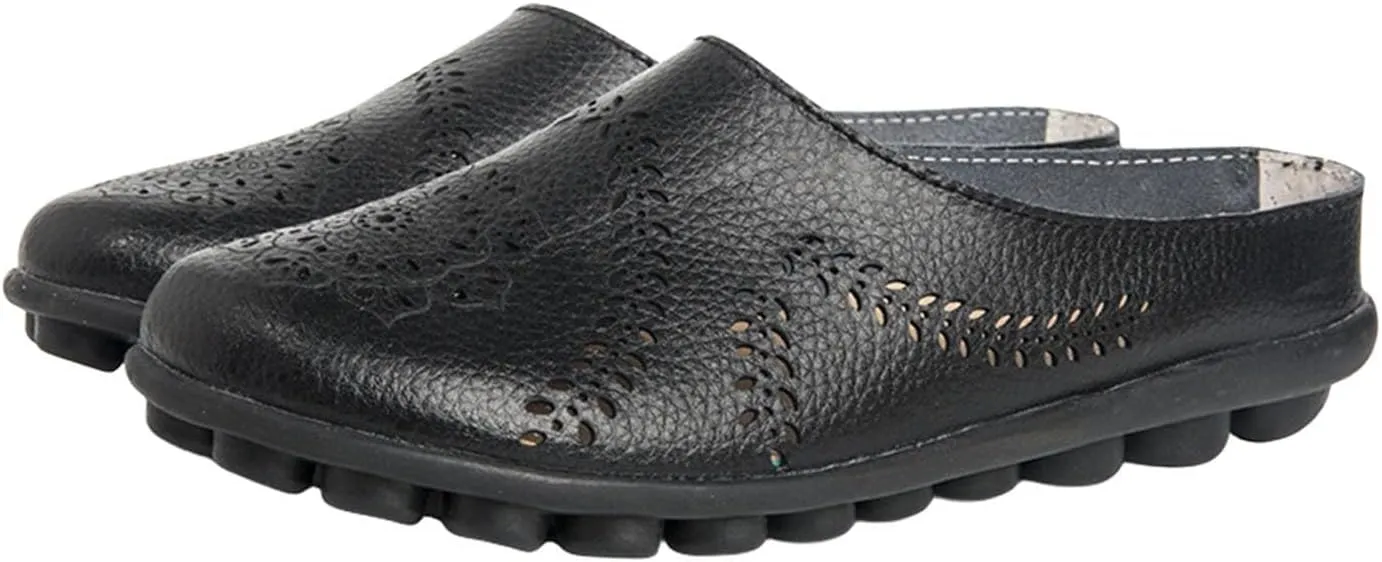 Womens Loafers Comfortable Dressy Slip On Mule Sandals Breathable Cutout Walking Shoes Orthopedic Sandals for Women Wide Width Lightweight Office Shoes Casual Ladies Slippers Flat Sandal 2025