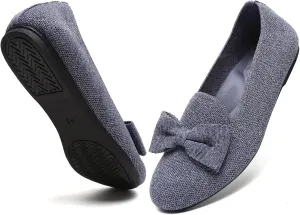Women's Loafers Flats Comfortable Slip-on Bowknot Walking Dressy Penny Shoes with Arch Support