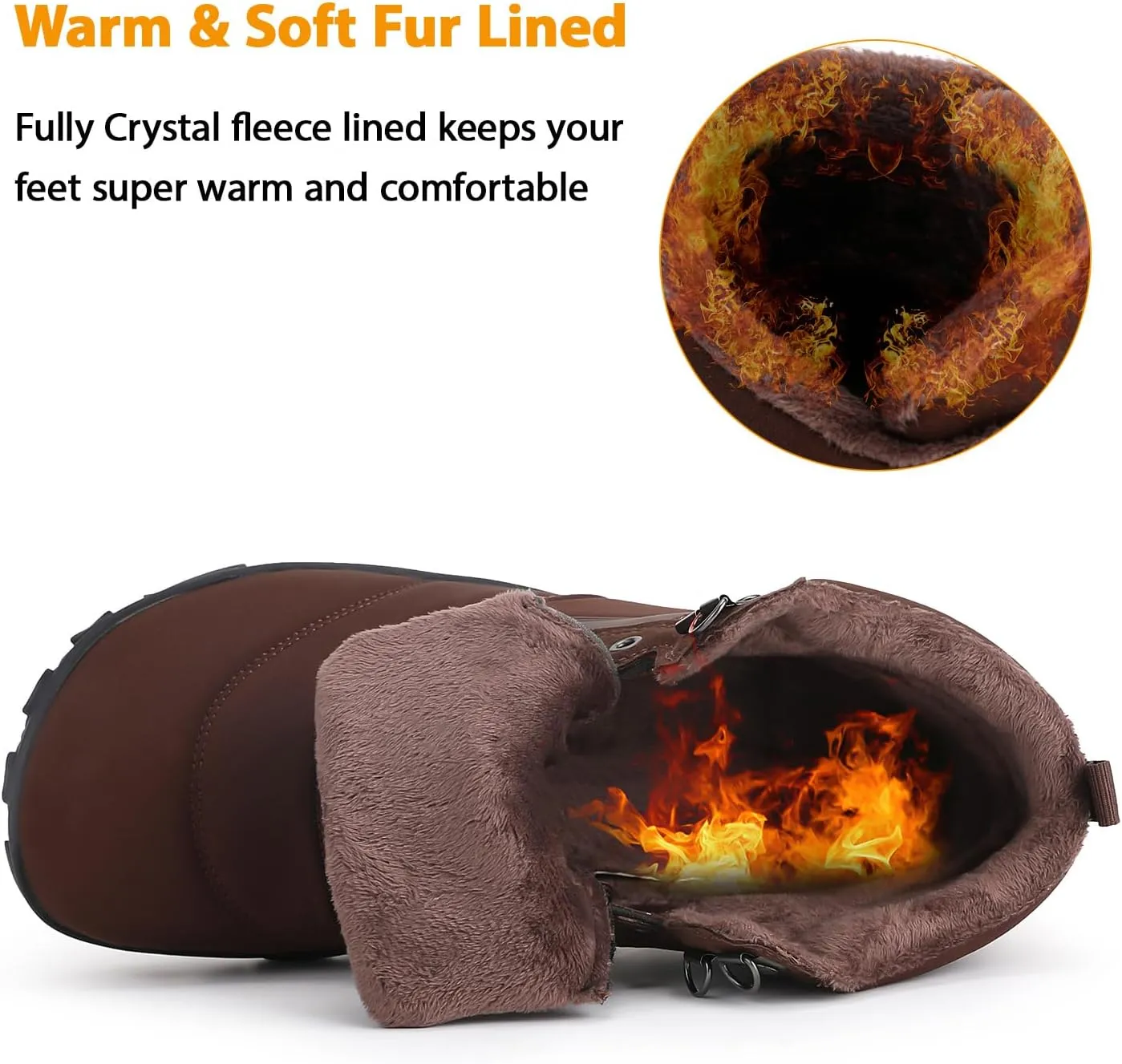 Womens Mens Winter Barefoot Boots Warm Minimalist Wide Toe Box Snow Boots Zero Drop Sole Outdoor Water Resistant Ankle Booties