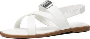 Women’s One Band Flat Sandals with Ankle Strap Back Counter Buckle Flat Sandals